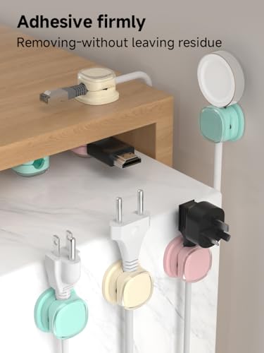 Magnetic Cable Clips (9-PCS Purple_Apricot_Cyan)