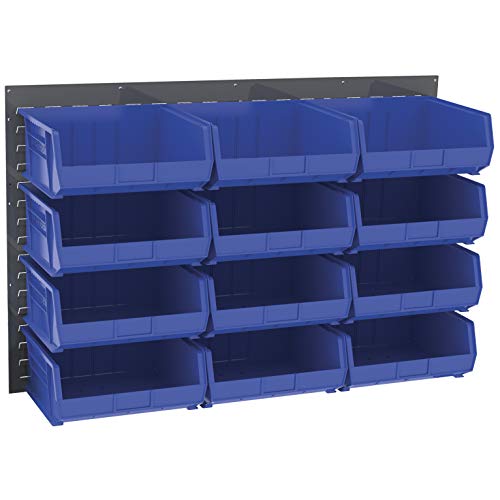 30655 Louvered Steel Wall Mount Panel Garage Organizer for Hanging AkroBin Storage Bins (Grey / 52-Inch W x 34-Inch H)
