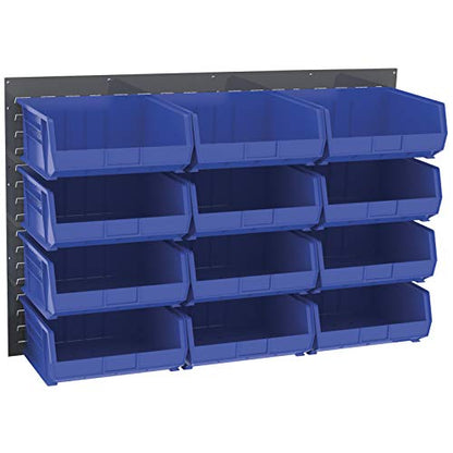 30655 Louvered Steel Wall Mount Panel Garage Organizer for Hanging AkroBin Storage Bins (Grey / 52-Inch W x 34-Inch H)