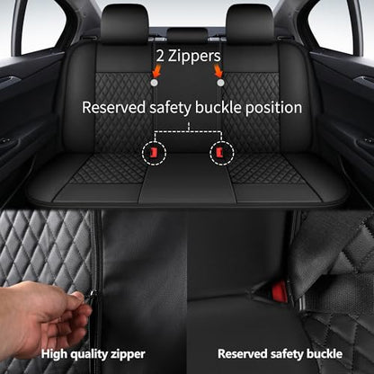 Faux Leather Full Set Car Seat Covers (N1 Black / Full Set)