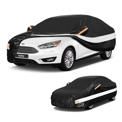 10 Layers Car Cover Custom Fit for Ford Focus Sedan (Black Gray / Custom Fit for Ford Focus)