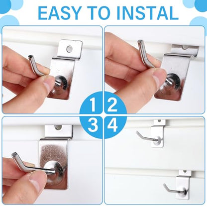 100 Pack Heavy Duty Slatwall Hooks Metal for Garage (2 Inch)