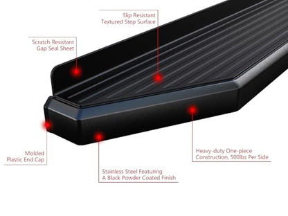 iRunning Boards OE Low Profile Black for F150 F250 F350 Regular Cab (Black / Running Board Flat Style)