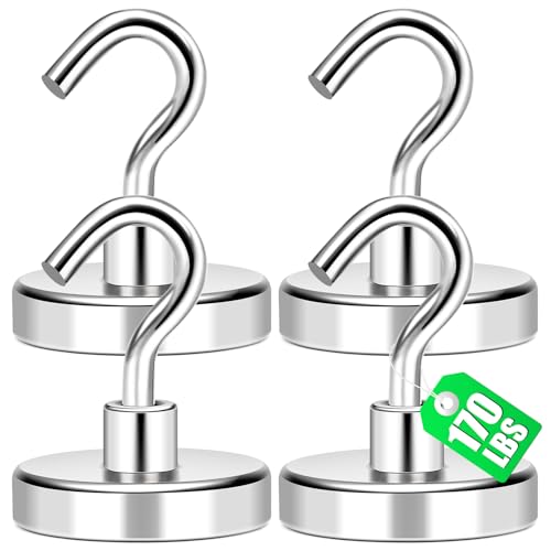 Magnetic Hooks (Silver / 4Pack-170LB)