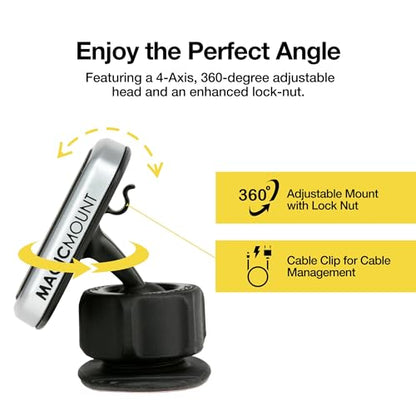 MPDB MagicMount Pro Magnetic Cell Phone Car Mount with Strong Magnets & 360° Adjustable Head (1 Pack / Dash)