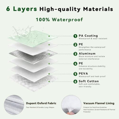 6 Layers Premium Hatchback Car Cover Waterproof All Weather Weatherproof UV Sun Protection Snow Dust Storm Resistant Outdoor Exterior Custom Form (Silver Car Cover / K18 - Hatchback -（Fits size To 173"）)