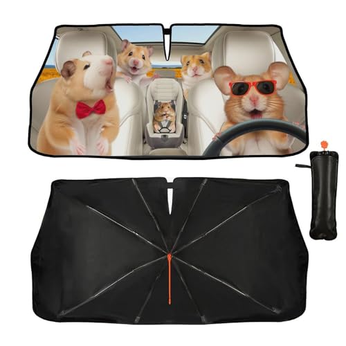 CHILLTEK Funny Animal Car Windshield Sun Shade (hamster-1)