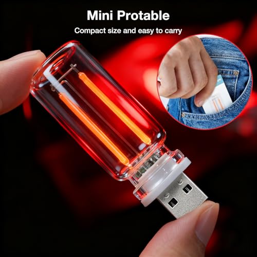 2 PCS USB Car Lights (Red / 2 pcs)