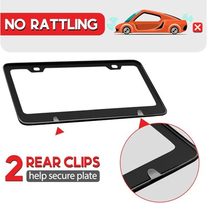 2 Pcs Sage Green Floral License Plate Frame Plant Flowers Stainless Steel License Plate Frames Holder Covers Auto Parts Decoration with Screws License Plate Holder for Car Accessories 12x6 Inch (Sage green plant floral)