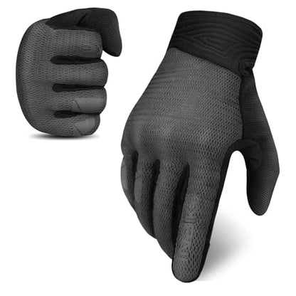 Breathable Mesh Motorcycle Gloves for Men (Grey / Small (Palm Circumference: 6.69-7.68 inches))