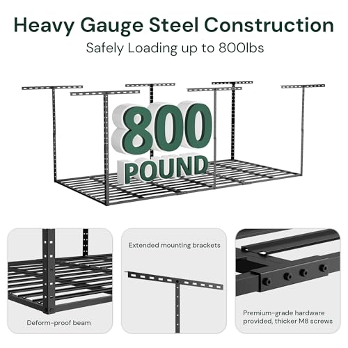 4x6 Garage Storage Overhead Rack Organization (Black / 4*6 FT - 2 Pcs)