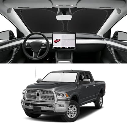 Custom Fit Windshield Sun Shade for RAM 1500 2500 3500 2012 (for 2012-2018 RAM 1500 2500 3500)