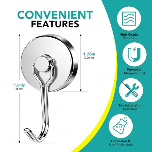 Magnetic Hooks (Silver / 1.26in)