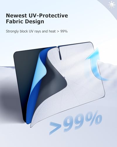 2025 Upgrade Car Windshield Sun Shade Windshield Sunshade Umbrella [Star Fabric] Protect Car from Sun Rays&Heat Damage Keeps Vehicle Cool (M1)