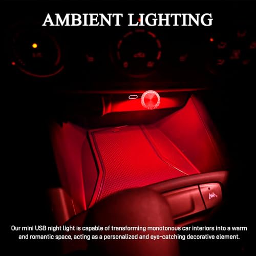 4PCS USB LED Car Interior Atmosphere Lamp (Red)