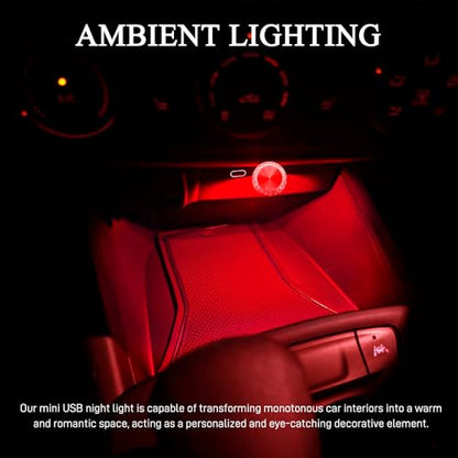 4PCS USB LED Car Interior Atmosphere Lamp (Red)