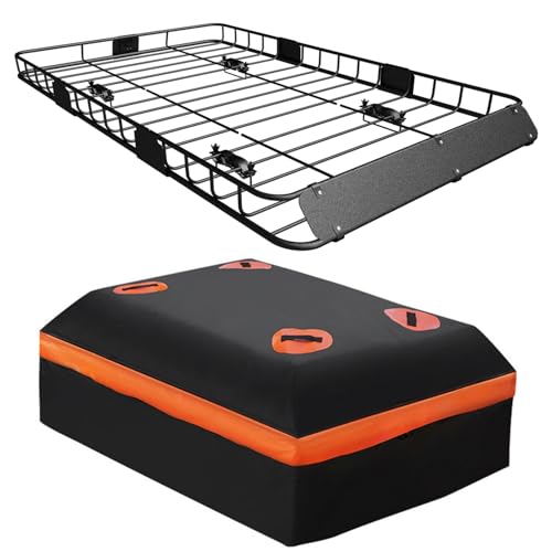 Roof Rack Carrier Basket Universal Rooftop 54" x 34" x 6" + Waterproof Bag (54" x 34" x 6")