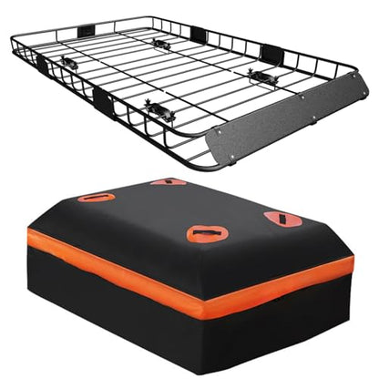 Roof Rack Carrier Basket Universal Rooftop 54" x 34" x 6" + Waterproof Bag (54" x 34" x 6")