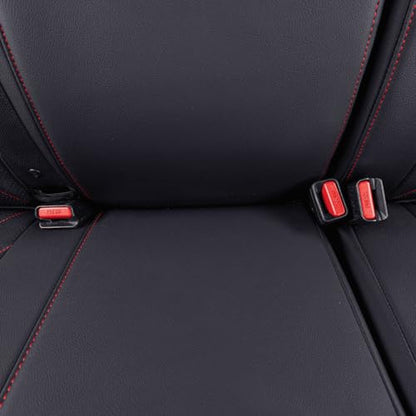 Tacoma Back Seat Covers Custom for Toyota Tacoma (Leather (Black with Red Trim) / 2024-2026 Tacoma (Hybrid) Only 2nd Row)