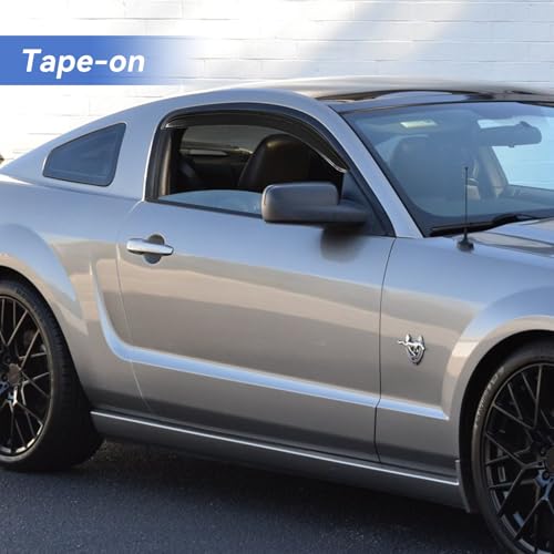 Window Visors Rain Guards for 2005 2006 2007 2008 2009 Ford Mustang (2005-2009 Ford Mustang)