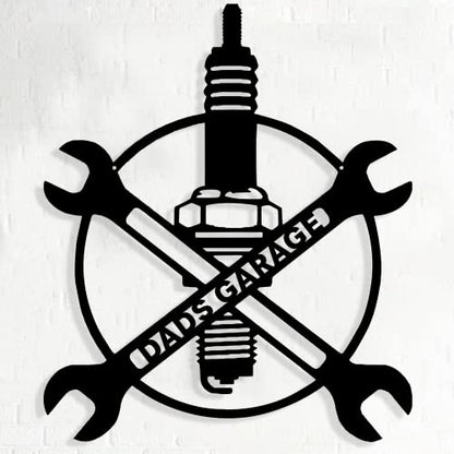 Personalized Papa's Custom Metal Workshop Sign For Mechanic (Design 6)