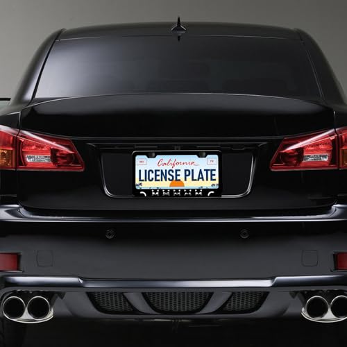 Black Cat License Plate Frames (Cute Pet Black Cat)