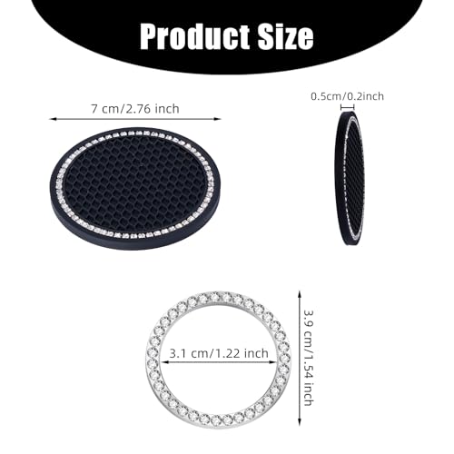 Bling Car Cup Holder Coaster (Style 2 / Black)