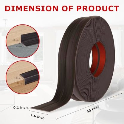 Wall Corner Protector Peel and Stick Corner Trim Molding (1.6 In x 40 Ft / Dark Walnut Wood)