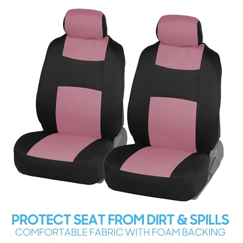 PolyPro Car Seat Covers Full Set in Pink on Black (Pink)