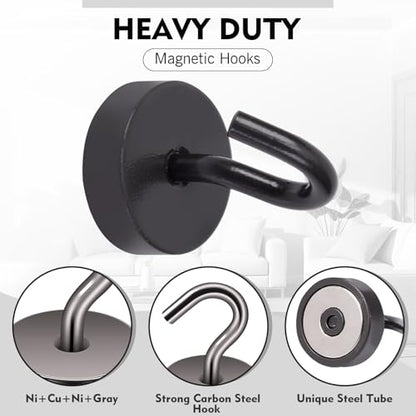 Magnetic Hooks Steel Tube Design for Cruise (Gray / 40lb Magnetic Hooks)