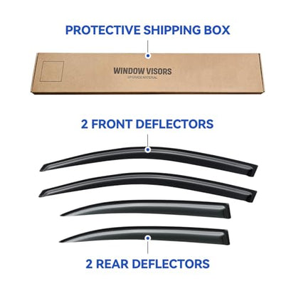 Window Visors Rain Guards for 2013 2014 2015 13 14 15 Chevy Malibu (2013-2015 Chevy Malibu)