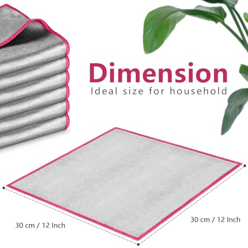 Glass Polishing Streak Free Miracle Cleaning Cloth (Sliver-pink)