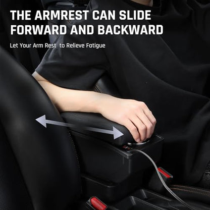 Car Console Armrest Box for Nissan Versa 2012 (Black Stitching)