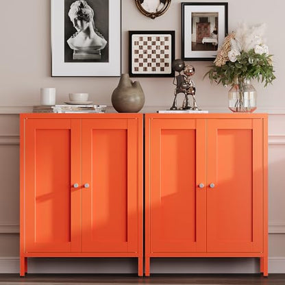 Metal Bathroom Storage Cabinet (Orange / 31.5"H 2 Doors)
