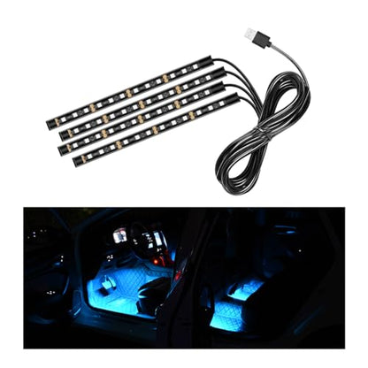 Car LED Strip Light (Connection Type: USB / Ice Blue-48 LEDs)