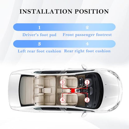 4-in-1 Car LED Lights Interior with USB Port,Ambient Neon Car Door Lights Kit for CCar Decor,Party,Music,Gift,Universal CCar Pedal Light Interior Accessories for Wonmen & Men (Ice Blue) (Ice Blue)