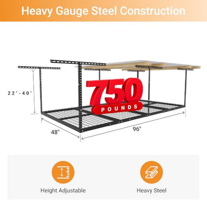 4x8ft Overhead Garage Storage Rack (Hammertone / 4x8ft)