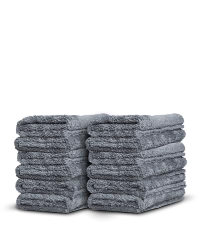Adam's Borderless Grey Microfiber Towel (Pack of 12)