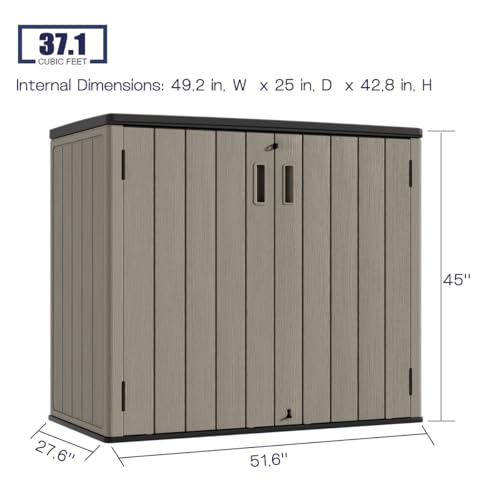 Outdoor Horizontal Storage Sheds (Brown / 37 Cu.ft)