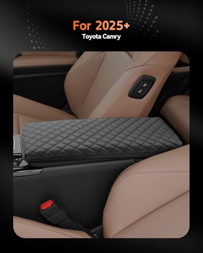 for 2025 2026 Toyota Camry Center Console Cover Armrest Box Cover for Camry (Toyota Camry 2025+ Thickened Black Leather Square)