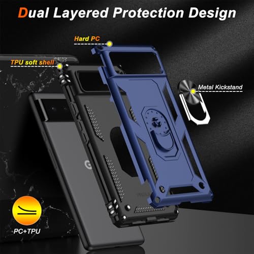 for Google Pixel 6 Case with Screen Protector (Blue / Google Pixel 6)