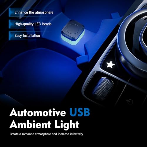 4 PCS Car Interior USB LED Lights