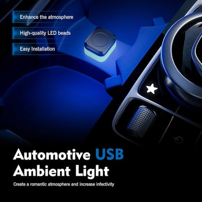 4 PCS Car Interior USB LED Lights
