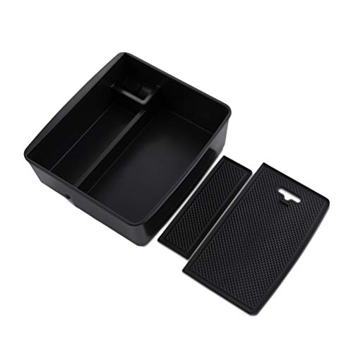 Center Console Organizer Container Tray Armrest Storage Box Phone Holder For Toyota Land Cruiser Prado J120 (Black)