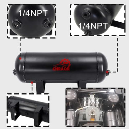 3 Gallon Air Tank with 150PSI Air Compressor 2PCS for Suspension (3 Gallon Air Tank+air Compressor / 3 Gallon Air Tank+air Compressor)