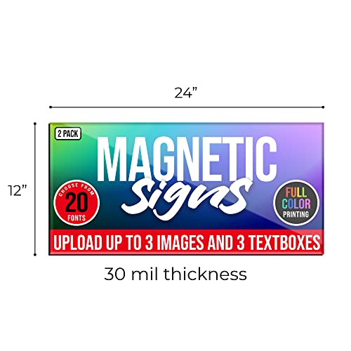 2 Pack Personalized Magnetic Signs for Vehicles (Design C)
