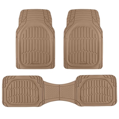 FlexTough LITE Rubber Car Mats Full Set (Full Set Lite (Sedan, Compact) / Beige Lite)