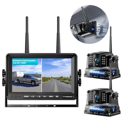 Magnetic Wireless Backup Camera (Carbon Black / 7-inch 2-Cam)