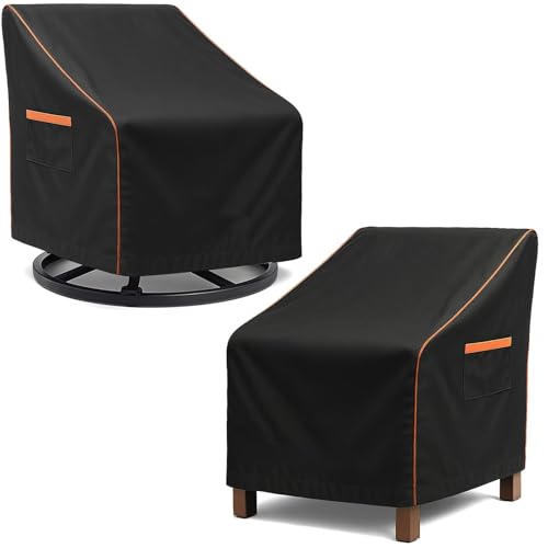 Outdoor Waterproof Patio Chair Covers (Black / 28W x 35D x 36H)