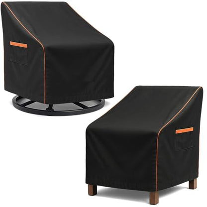 Outdoor Waterproof Patio Chair Covers (Black / 28W x 35D x 36H)